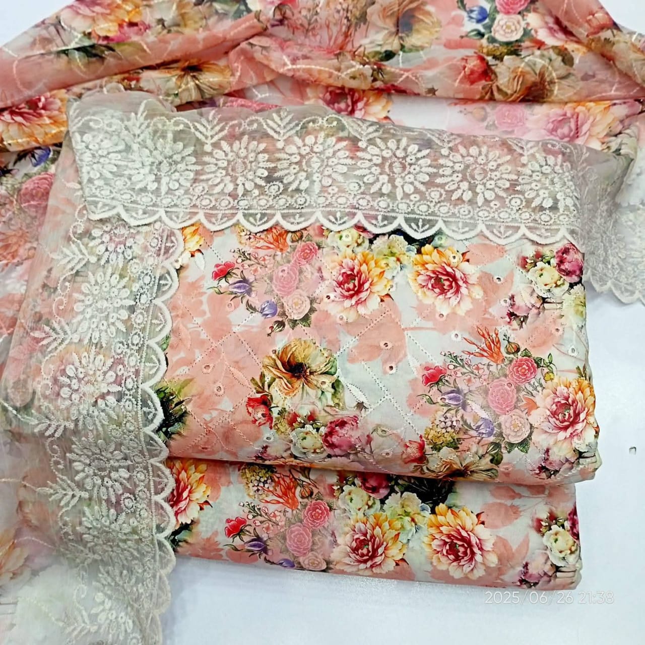 Gulzar-e-Baharan – Elegant Unstitched 3-Piece Embroidered Lawn Suit