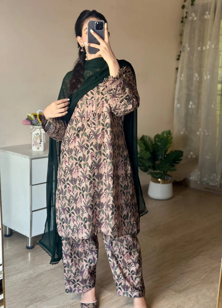 Gul-e-Falak – Stitched 3-Piece Lawn Suit in Blush Garden