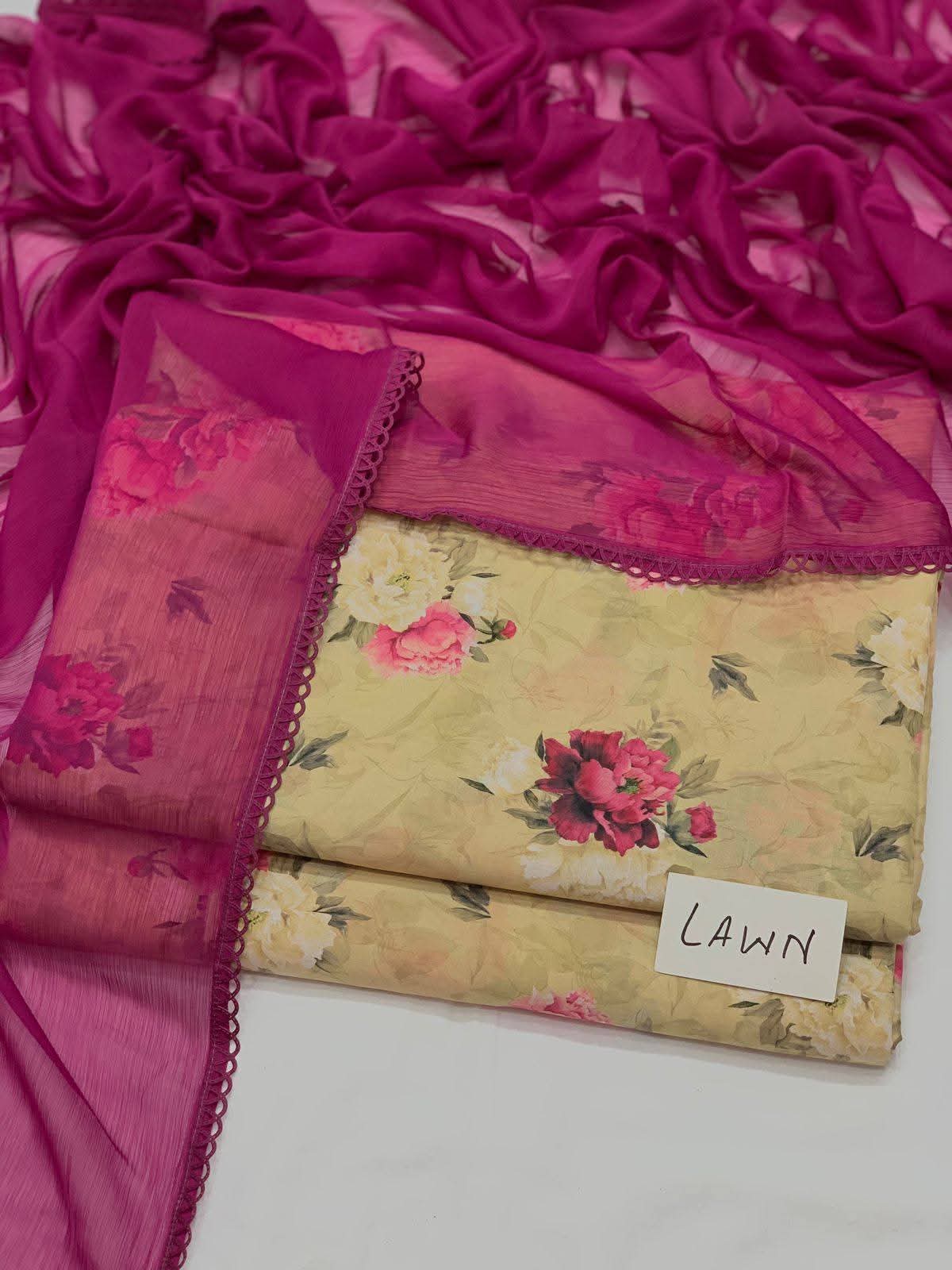 Bahar-e-Gul – Unstitched 3-Piece Lawn Suit in Vintage Bloom