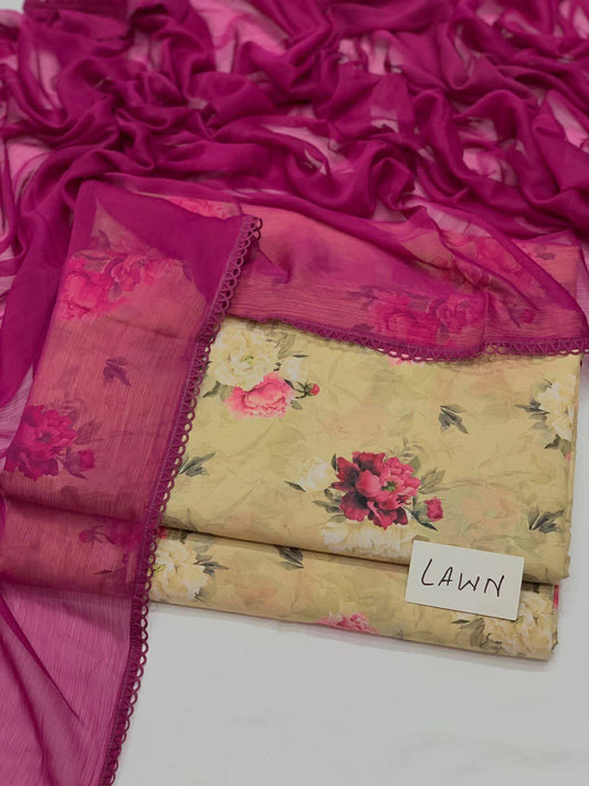 Bahar-e-Gul – Unstitched 3-Piece Lawn Suit in Vintage Bloom